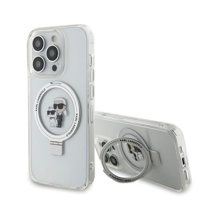 Karl Lagerfeld KLHMP14LHMRSKCH iPhone 14 Pro 6.1" biały/white hardcase Ring Stand Karl&Choupettte MagSafe na NearMe.pl