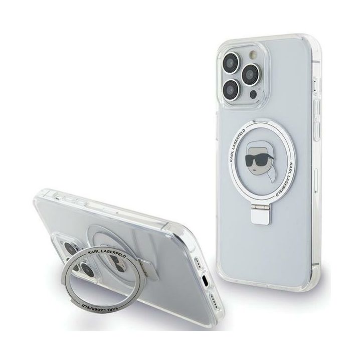 Karl Lagerfeld KLHMP15XHMRSKHH iPhone 15 Pro Max 6.7" biały/white hardcase Ring Stand Karl Head MagSafe na NearMe.pl
