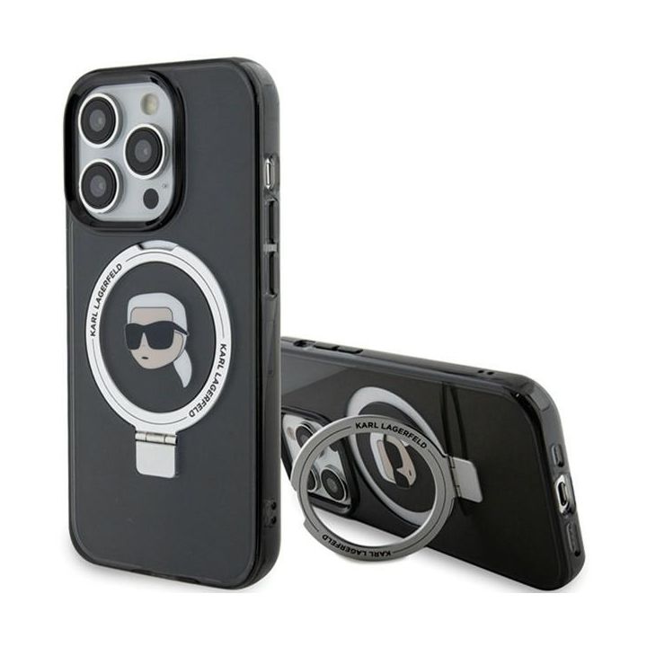 Karl Lagerfeld KLHMP15XHMRSKHK iPhone 15 Pro Max 6.7" czarny/black hardcase Ring Stand Karl Head MagSafe na NearMe.pl