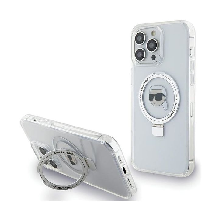 Karl Lagerfeld KLHMP15LHMRSKHH iPhone 15 Pro 6.1" biały/white hardcase Ring Stand Karl Head MagSafe na NearMe.pl