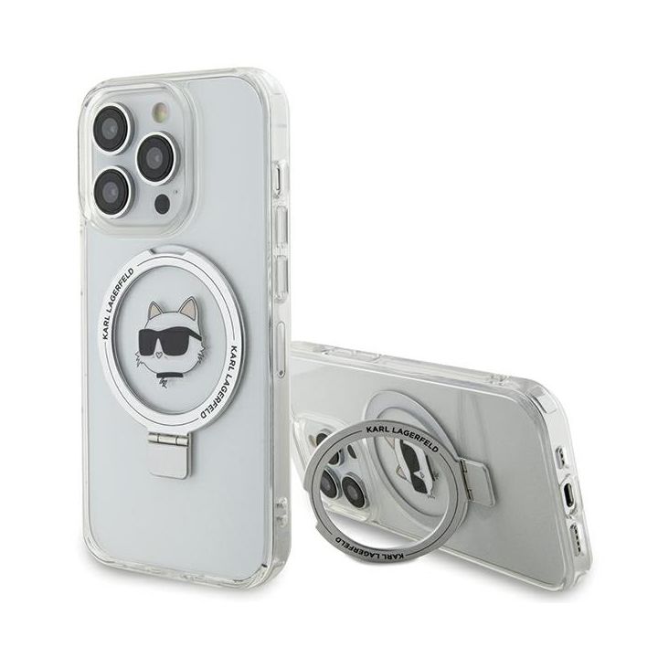 Karl Lagerfeld KLHMP15LHMRSCHH iPhone 15 Pro 6.1" biały/white hardcase Ring Stand Choupette Head MagSafe na NearMe.pl