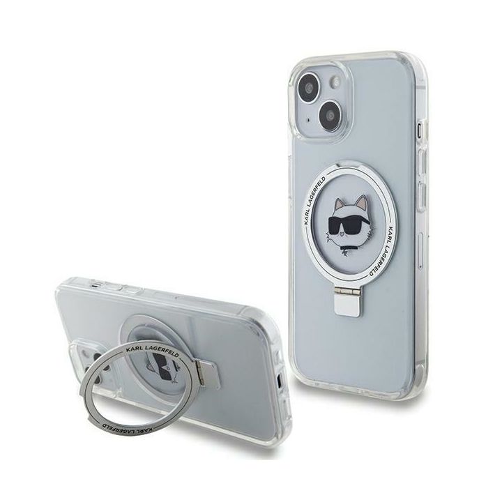 Karl Lagerfeld KLHMP15MHMRSCHH iPhone 15 Plus / 14 Plus 6.7" biały/white hardcase Ring Stand Choupette Head MagSafe na NearMe.pl