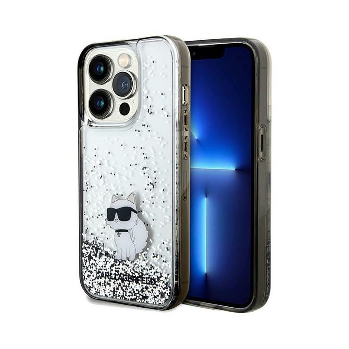 Karl Lagerfeld KLHCP14XLKCNSK iPhone 14 Pro Max 6.7" transparent hardcase Liquid Glitter Choupette na NearMe.pl