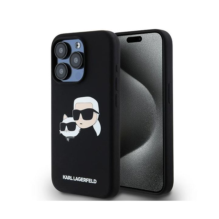 Karl Lagerfeld KLHMP15XSKCHPPLK iPhone 15 Pro Max 6.7" czarny/black hardcase Silicone Karl & Choupette MagSafe na NearMe.pl