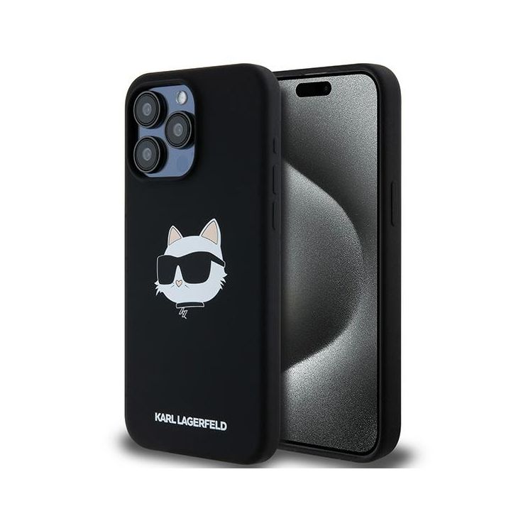 Karl Lagerfeld KLHMP15XSCHPPLK iPhone 15 Pro Max 6.7" czarny/black hardcase Silicone Choupette Head MagSafe na NearMe.pl
