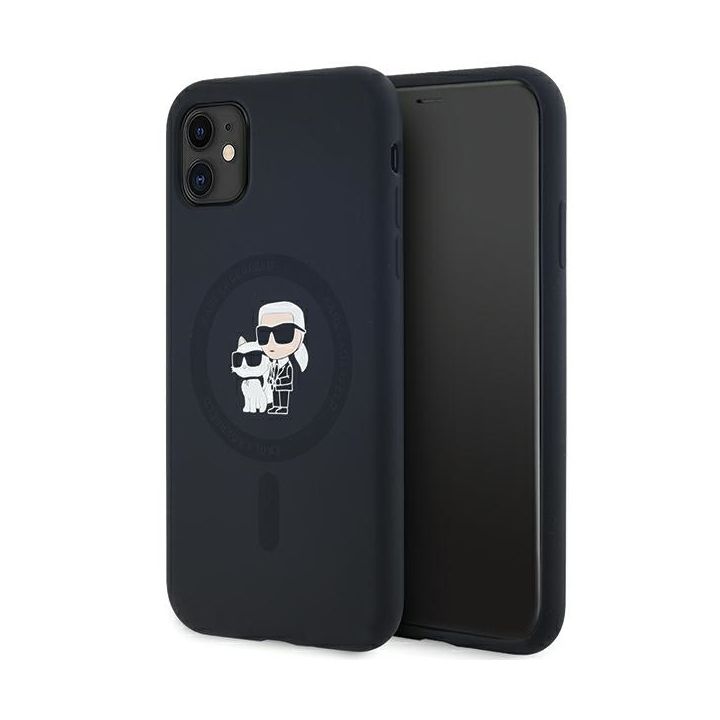 Karl Lagerfeld KLHMN61SCMKCRHK iPhone 11 / Xr 6.1" czarny/black hardcase Silicone Karl & Choupette MagSafe na NearMe.pl