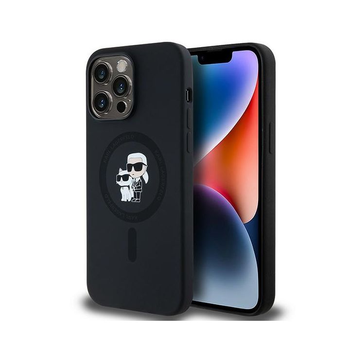 Karl Lagerfeld KLHMP14XSCMKCRHK iPhone 14 Pro Max 6.7" czarny/black hardcase Silicone Karl & Choupette MagSafe na NearMe.pl