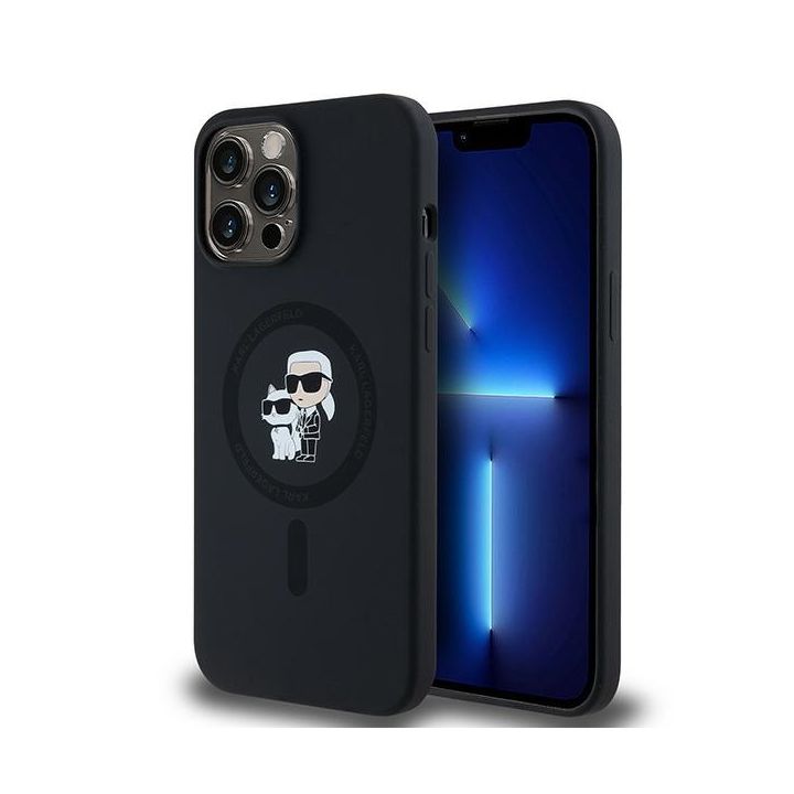 Karl Lagerfeld KLHMP13XSCMKCRHK iPhone 13 Pro Max 6.7" czarny/black hardcase Silicone Karl & Choupette MagSafe na NearMe.pl
