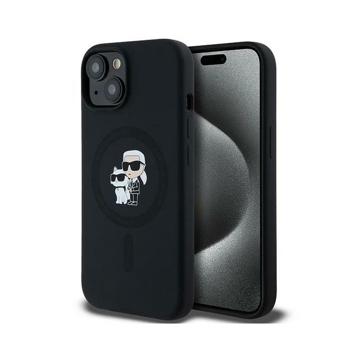 Karl Lagerfeld KLHMP15MSCMKCRHK iPhone 15 Plus / 14 Plus 6.7" czarny/black hardcase Silicone Karl & Choupette MagSafe na NearMe.pl