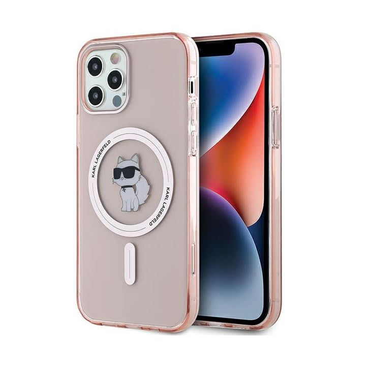 Karl Lagerfeld KLHMP12MHFCCNOP iPhone 12/12 Pro 6.1" różowy/pink hardcase IML Choupette MagSafe na NearMe.pl