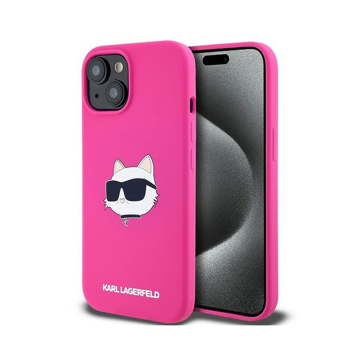 Karl Lagerfeld KLHMP15SSCHPPLF iPhone 15 / 14 / 13 6.1" różowy/fuschia hardcase Silicone Choupette Head MagSafe na NearMe.pl