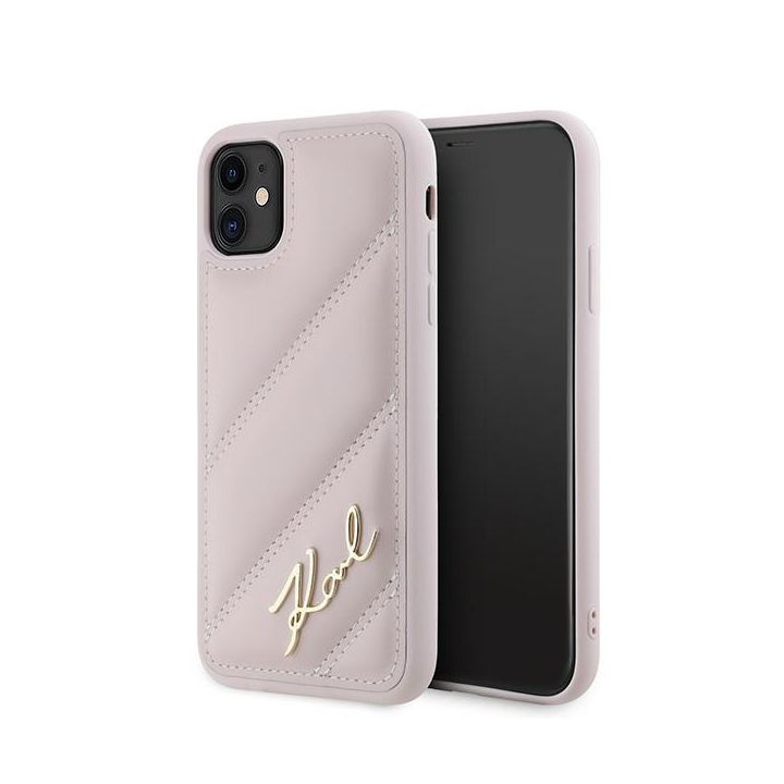 Karl Lagerfeld KLHCN61PQDSMGP iPhone 11 / Xr 6.1" różowy/pink hardcase Diagonal Quilted Script na NearMe.pl