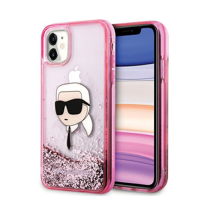Karl Lagerfeld KLHCN61LNKHCP iPhone 11/XR różowy/pink hardcase Glitter Karl Head na NearMe.pl