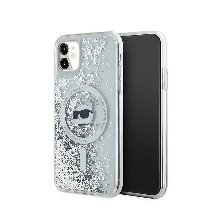 Karl Lagerfeld KLHMN61LGCHSGH iPhone 11 / Xr 6.1" hardcase transparent Liquid Glitter Choupette Head Magsafe na NearMe.pl