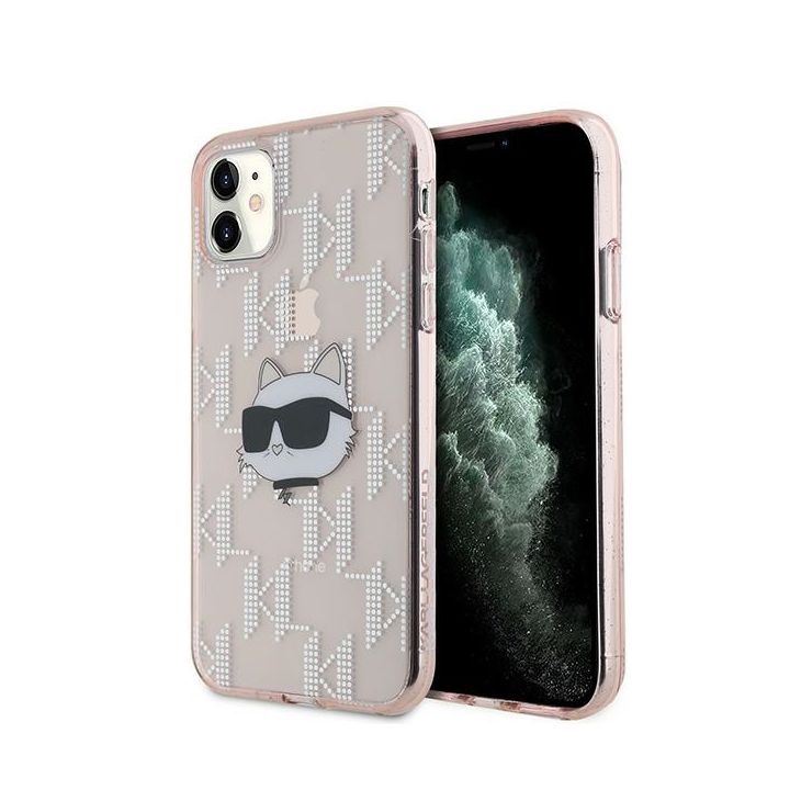 Karl Lagerfeld KLHCN61HKLPCHP iPhone11 / Xr 6.1" różowy/pink hardcase IML Choupette Head & Monogram na NearMe.pl