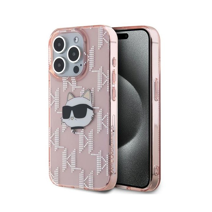 Karl Lagerfeld KLHCP15LHKLPCHP iPhone 15 Pro 6.1" różowy/pink hardcase IML Choupette Head & Monogram na NearMe.pl
