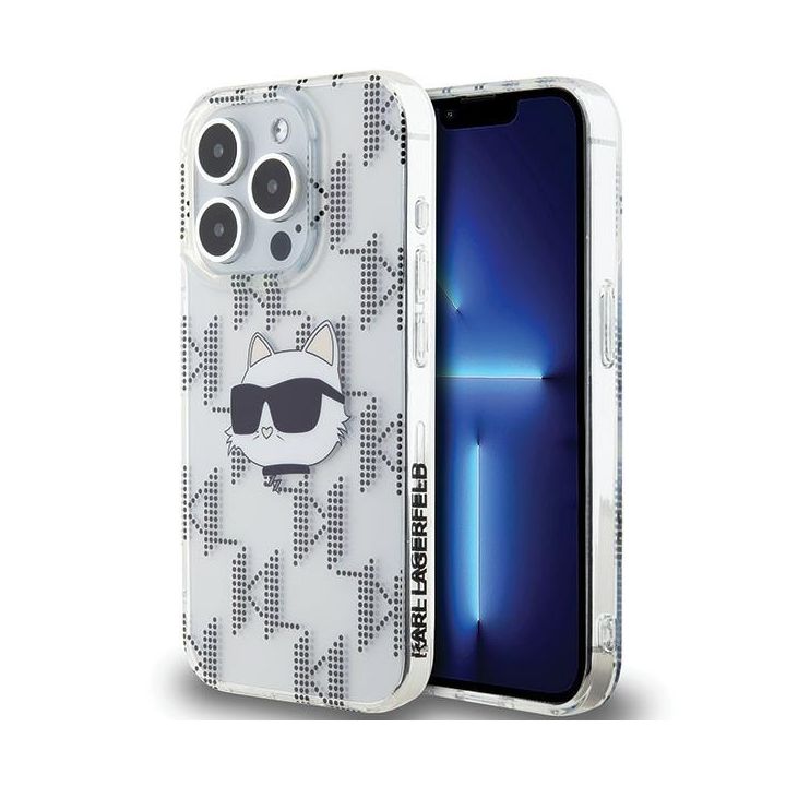 Karl Lagerfeld KLHCP15XHKLPCHT iPhone 15 Pro Max 6.7" transparent hardcase IML Choupette Head & Monogram na NearMe.pl