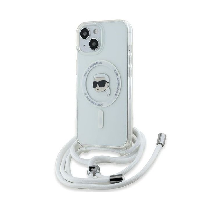 Karl Lagerfeld KLHMP15SHCKHNT iPhone 15 / 14 / 13 6.1" hardcase transparent Crossbody IML Karl Head Magsafe na NearMe.pl