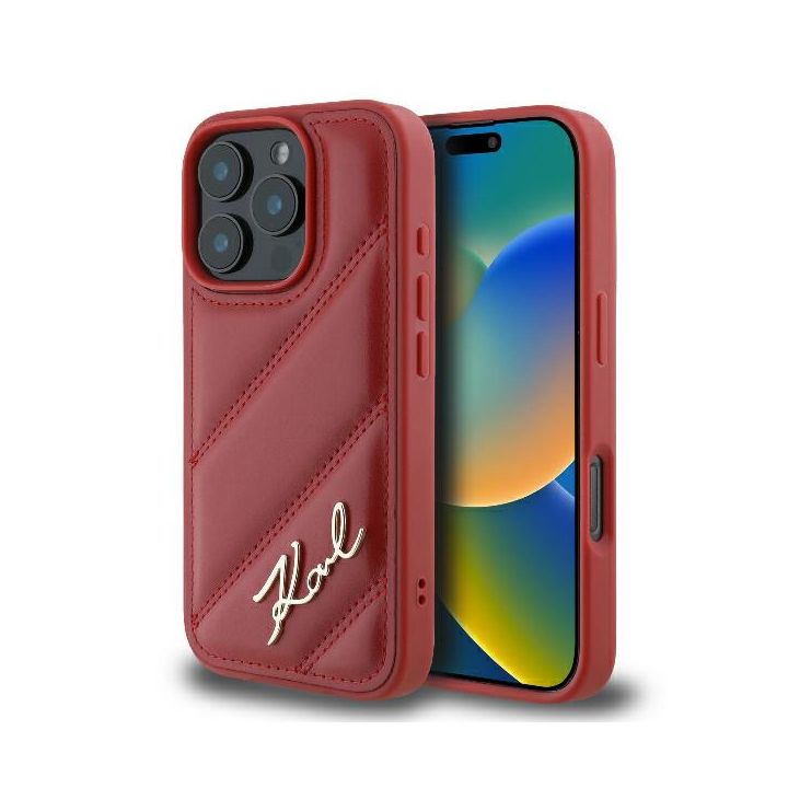 Karl Lagerfeld KLHCP16XPQDSMGR iPhone16 Pro Max 6.9" czerwony/red hardcase Quilted Signature na NearMe.pl