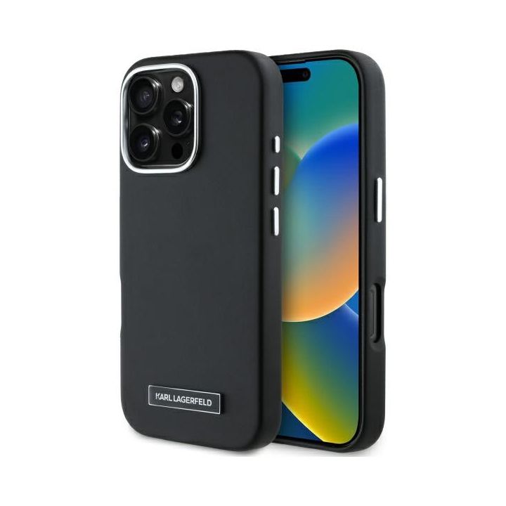 Karl Lagerfeld KLHMP16LPGMSRPK iPhone 16 Pro 6.3" czarny/black hardcase FW Metal Plate MagSafe na NearMe.pl