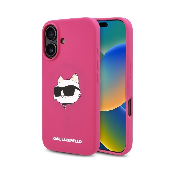 Karl Lagerfeld KLHMP16SSCHPPLF iPhone 16 6.1" fuksja/fuschia hardcase Silicone Choupette Head Print MagSafe na NearMe.pl
