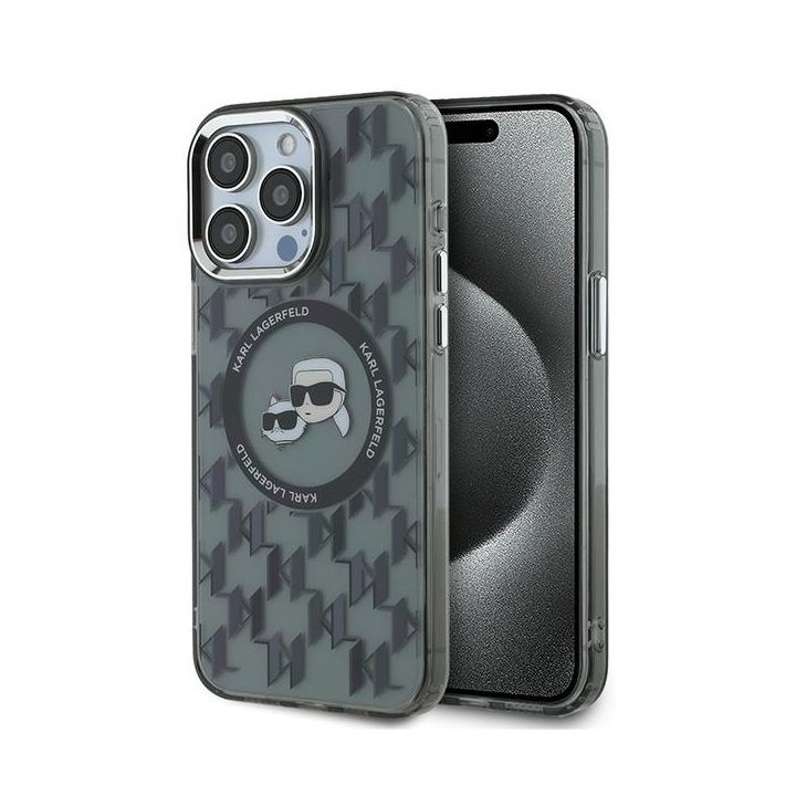 Karl Lagerfeld KLHMP15XHMCKMHK iPhone 15Pro Max 6.7" czarny/black IML Monogram Karl&Choupette Head MagSafe na NearMe.pl