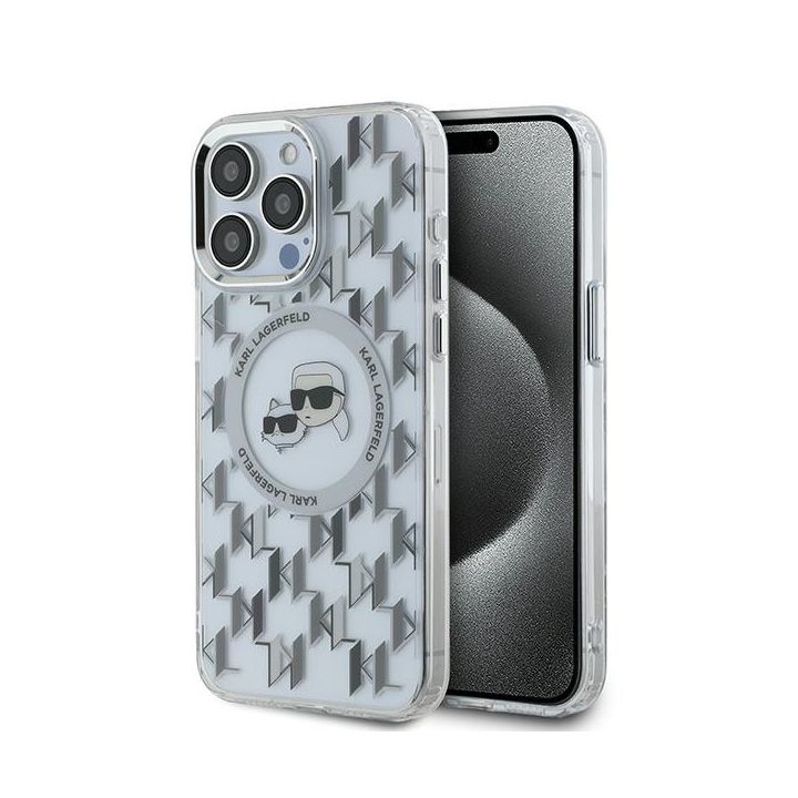 Karl Lagerfeld KLHMP15LHMCKMHT iPhone 15 Pro 6.1" przezroczysty/transparent IML Monogram Karl&Choupette Head MagSafe na NearMe.pl
