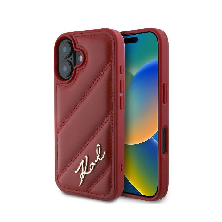 Karl Lagerfeld KLHCP16SPQDSMGR iPhone 16 6.1" czerwony/red hardcase Quilted Signature na NearMe.pl