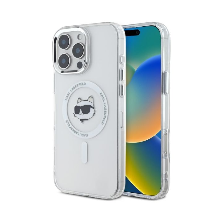 Karl Lagerfeld KLHMP16XHLSCHH iPhone 16 Pro Max 6.9" biały/white hardcase IML Metal Choupette Head MagSafe na NearMe.pl