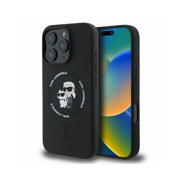Karl Lagerfeld KLHMP16LSCMKCRHK iPhone 16 Pro 6.3" czarny/black hardcase Silicone Karl&Choupette Ring MagSafe na NearMe.pl