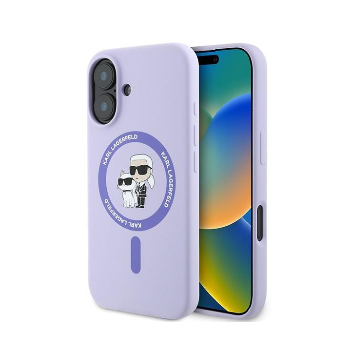 Karl Lagerfeld KLHMP16MSCMKCRHU iPhone 16 Plus 6.7" fioletowy/purple hardcase Silicone Karl&Choupette Ring MagSafe na NearMe.pl