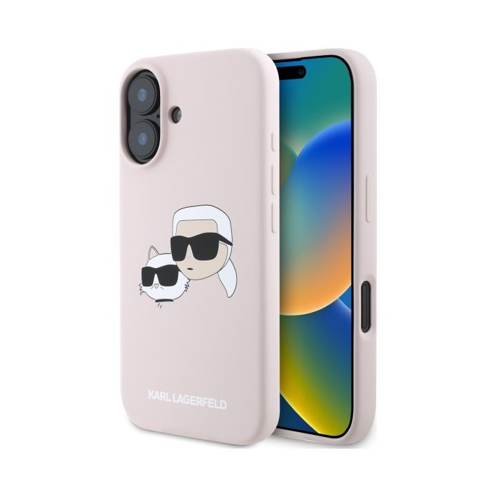 Karl Lagerfeld KLHMP16SSKCHPPLP iPhone16 6.1" różowy/pink hardcase Silicone Double Heads Print MagSafe na NearMe.pl