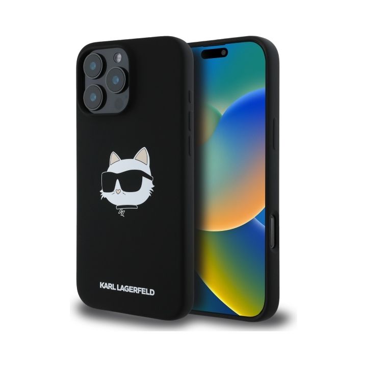 Karl Lagerfeld KLHMP16LSCHPPLK iPhone 16 Pro 6.3" czarny/black hardcase Silicone Choupette Head Print MagSafe na NearMe.pl