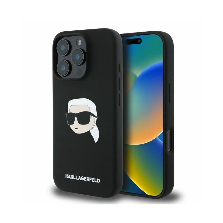 Karl Lagerfeld KLHMP16XSKHPPLK iPhone 16 Pro Max 6.9" czarny/black hardcase Silicone Karl Head Print MagSafe na NearMe.pl