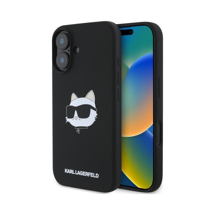 Karl Lagerfeld KLHMP16SSCHPPLK iPhone16 6.1" czarny/black hardcase Silicone Choupette Head Print MagSafe na NearMe.pl