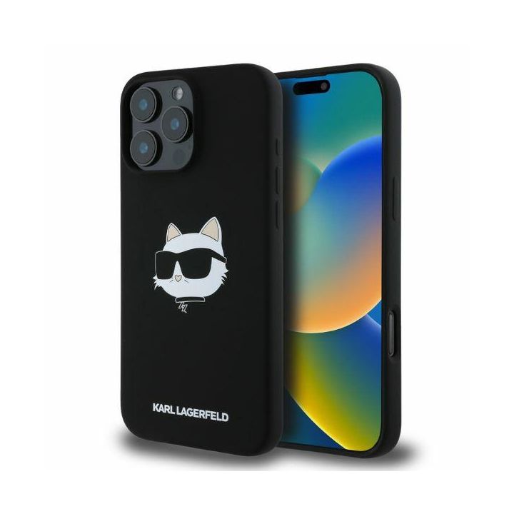 Karl Lagerfeld KLHMP16XSCHPPLK iPhone 16 Pro Max 6.9" czarny/black hardcase Silicone Choupette Head Print MagSafe na NearMe.pl