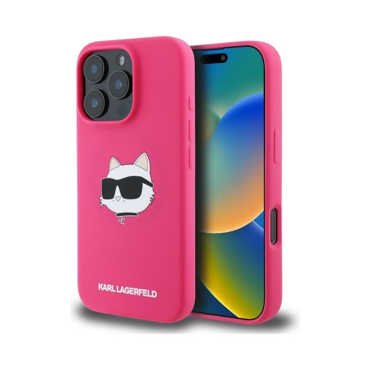 Karl Lagerfeld KLHMP16LSCHPPLF iPhone 16 Pro 6.3" fuksja/fuschia hardcase Silicone Choupette Head Print MagSafe na NearMe.pl