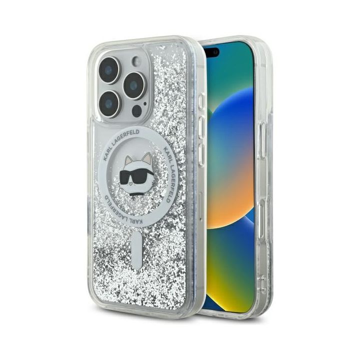 Karl Lagerfeld KLHMP16LLGCHSGH iPhone 1616 Pro 6.3" hardcase transparent Liquid Glitter Choupette Head Magsafe na NearMe.pl