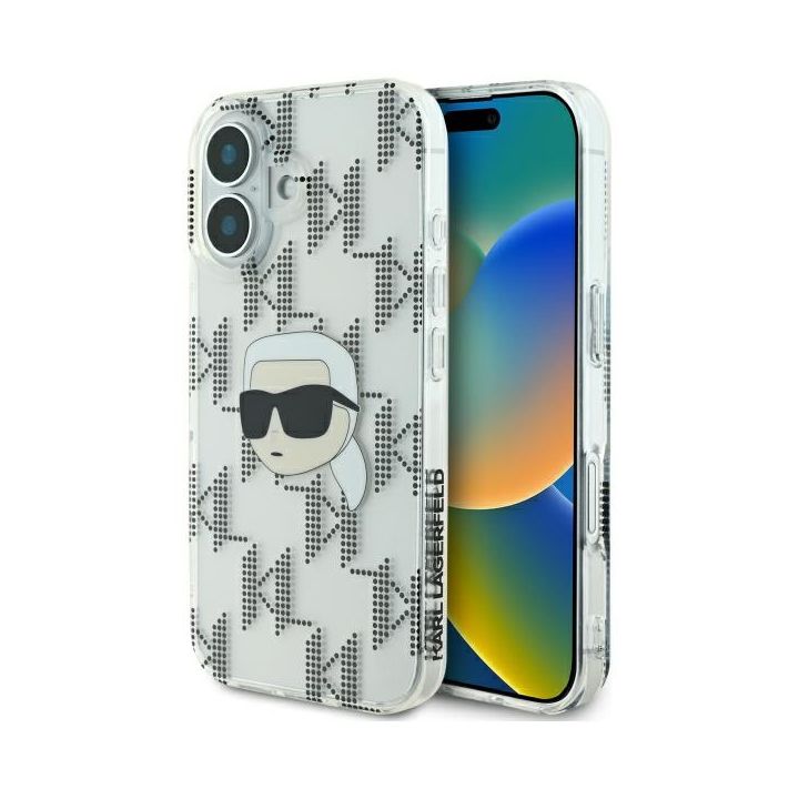 Karl Lagerfeld KLHCP16SHKLPKHT iPhone 16 6.1" przezroczysty/transparent hardcase IML Karl Head Electroplated na NearMe.pl