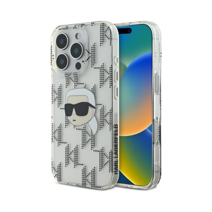 Karl Lagerfeld KLHCP16LHKLPKHT iPhone 16 Pro 6.3" przezroczysty/transparent hardcase IML Karl Head Electroplated na NearMe.pl