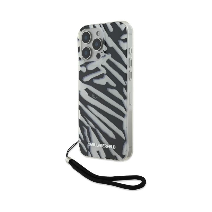 Karl Lagerfeld KLHCP16LHZBPKCCK iPhone 16 Pro 6.3" czarny/black hardcase IML Zebra Pattern & Cord na NearMe.pl