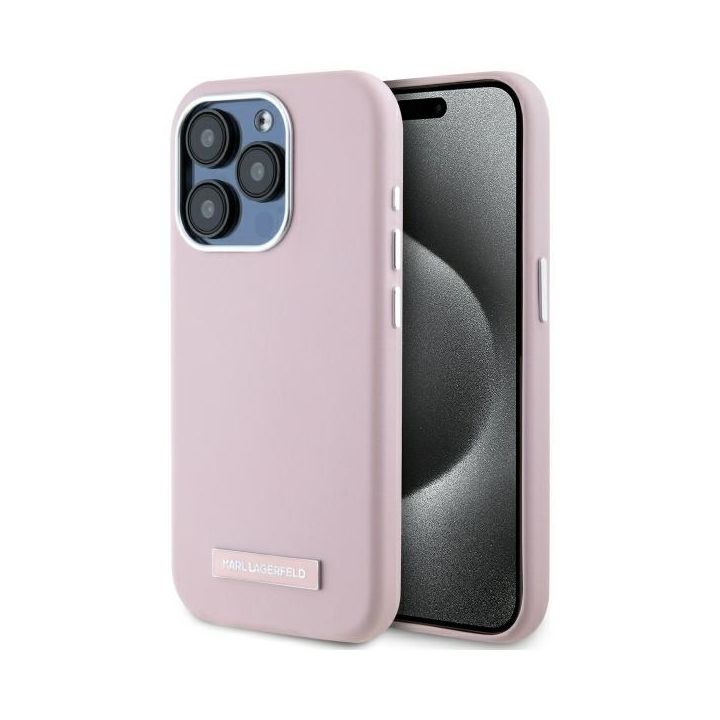 Karl Lagerfeld KLHMP15LPGMSRPP iPhone 15 Pro 6.1" różowy/pink hardcase FW Metal Plate MagSafe na NearMe.pl