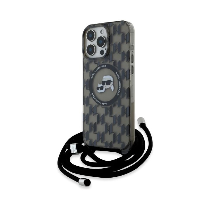Karl Lagerfeld KLHMP16XHCKCKLCK iPhone   16 Pro Max 6.9" czarny/black hardcase IML Crossbody Monogram Karl & Choupette Head MagSafe na NearMe.pl