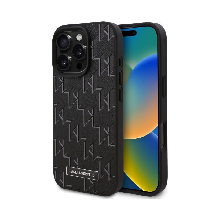 Karl Lagerfeld KLHMP16XPKHPORPK iPhone 16 Pro Max 6.9" hardcase czarny/black Leather Monogram Metal Logo MagSafe na NearMe.pl