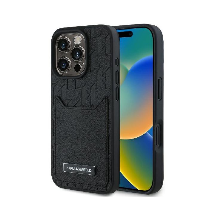 Karl Lagerfeld KLHCP16XPGKHPRPK iPhone 16 Pro Max 6.9" czarny/black hardcase Cardslots Monogram na NearMe.pl