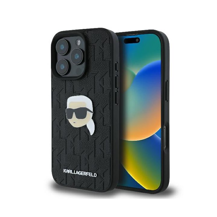 Karl Lagerfeld KLHCP16LPGKLKIPK iPhone 16 Pro 6.3" czarny/black hardcase Monogram Karl Head Pin na NearMe.pl