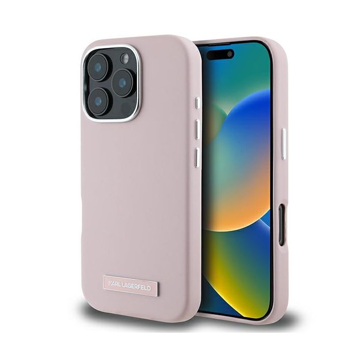 Karl Lagerfeld KLHMP16XPGMSRPP iPhone 16 Pro Max 6.9" różowy/pink hardcase FW Metal Plate MagSafe na NearMe.pl