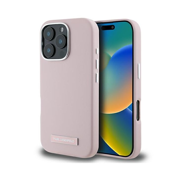 Karl Lagerfeld KLHMP16LPGMSRPP iPhone 16 Pro 6.3" różowy/pink hardcase FW Metal Plate MagSafe na NearMe.pl