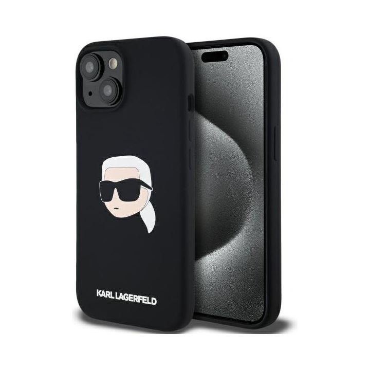 Karl Lagerfeld KLHMP15SSKHPPLK iPhone 15 6.1" czarny/black hardcase Silicone Karl Head Print MagSafe na NearMe.pl