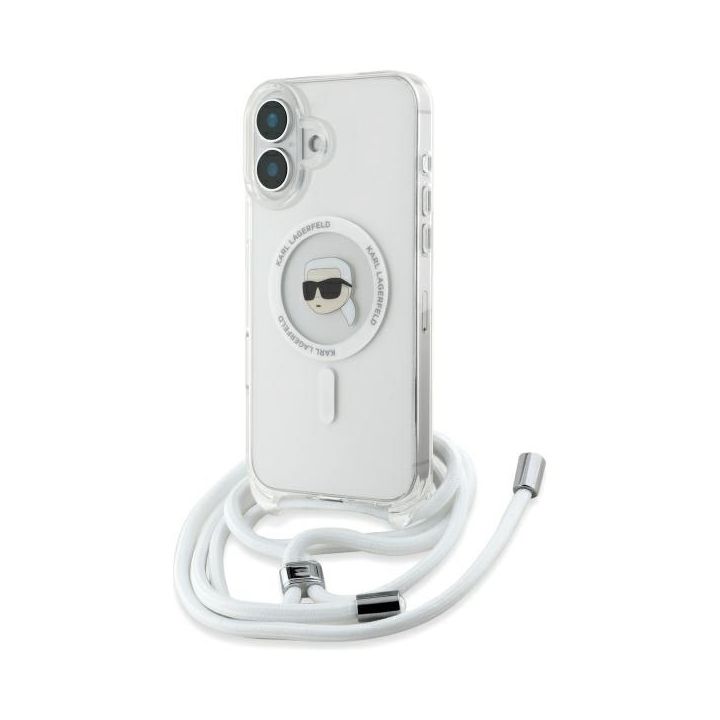 Karl Lagerfeld KLHMP16SHCKHNT iPhone 16  6.1" hardcase transparent Crossbody IML Karl Head Magsafe na NearMe.pl